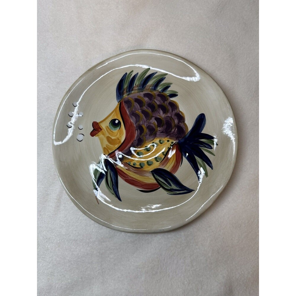 Tabletops Gallery Under The Sea Plate Hand Crafted Painted Fish 9”